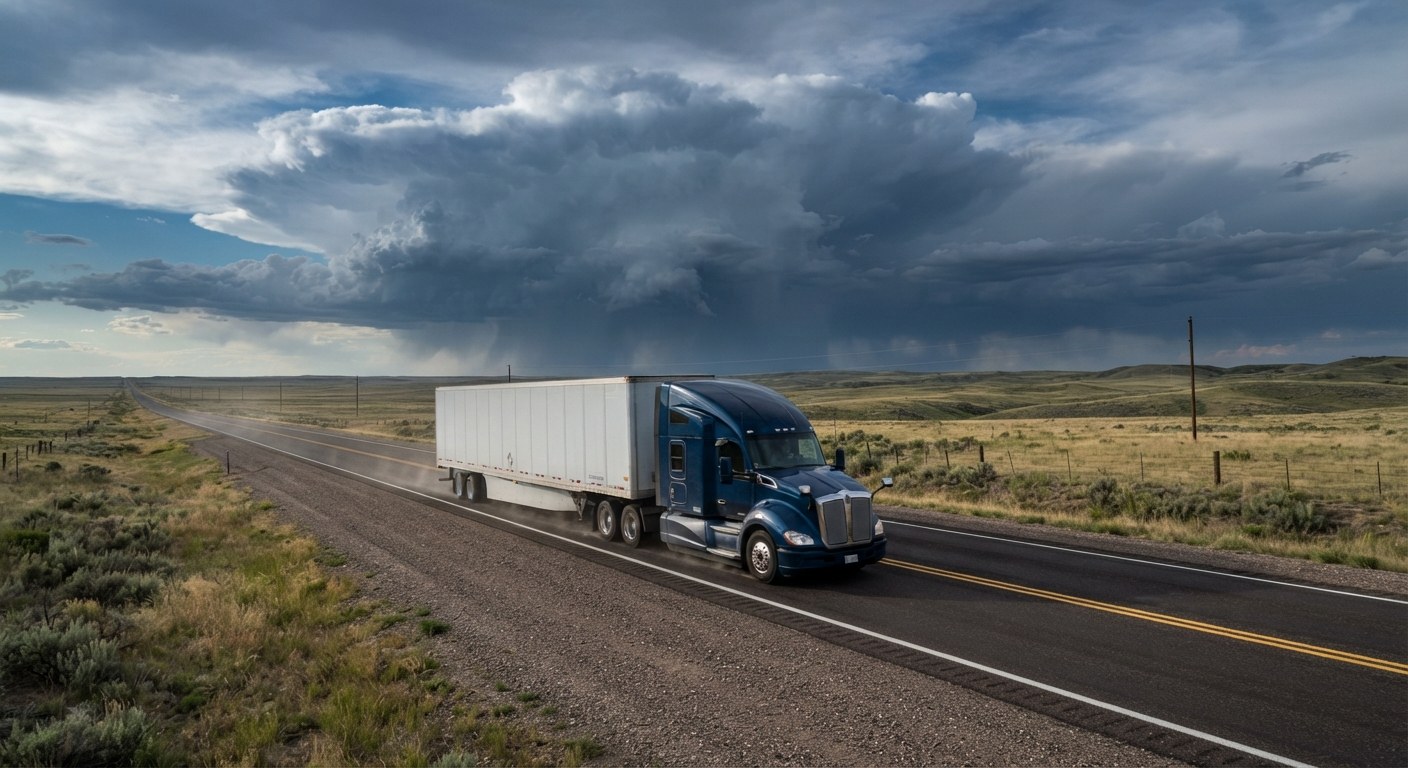 LAVEEN TRUCKING LLC tractor and trailer loaded for the next run